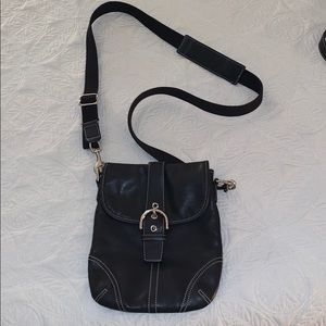 Coach leather crossbody bag black